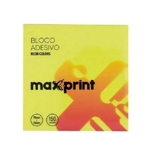 BLOCO ANOTE E COLE NEON 76X76MM MAXPRINT AMARELO - Imagem: 1