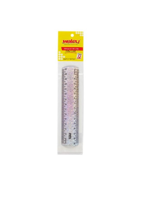 REGUA DE 15CM NEW LINE WALEU HOLOGRAFICA GLITTER - Imagem: 2