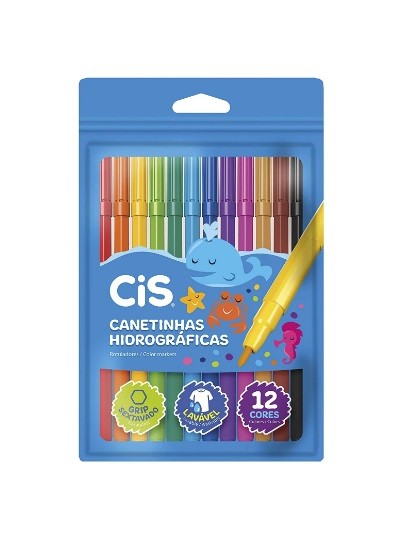 CANETA HIDROGRAFICA  C/12 CORES - Imagem: 1