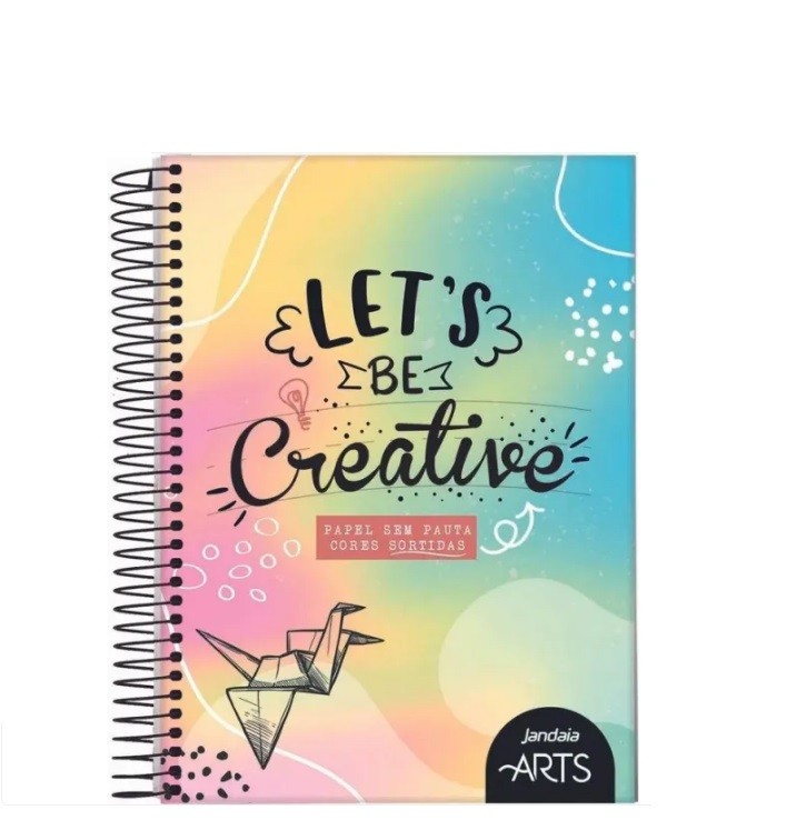 CADERNO LET'S BE CREATIVE SEM PAUTA 4 CORES 80FLS - Imagem: 1