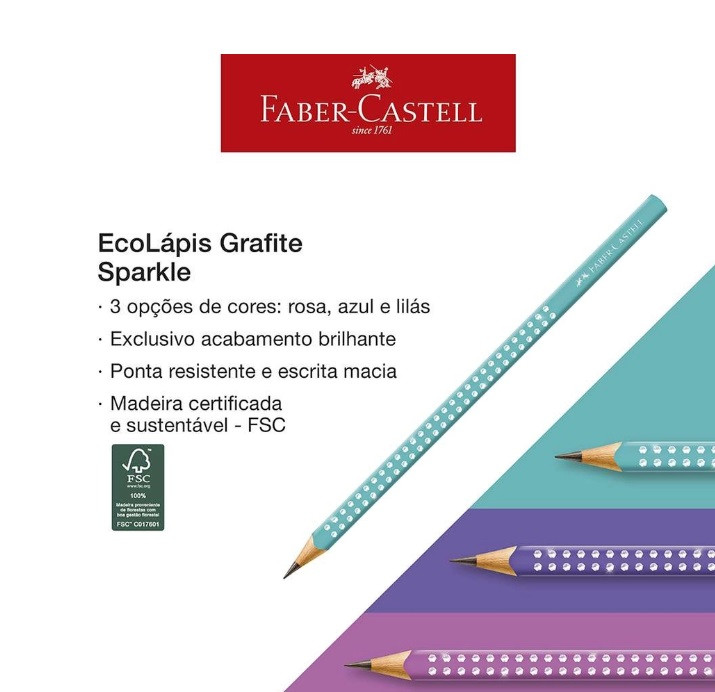 LAPIS PRETO GRIP SPARKLE  ROSA - Imagem: 2
