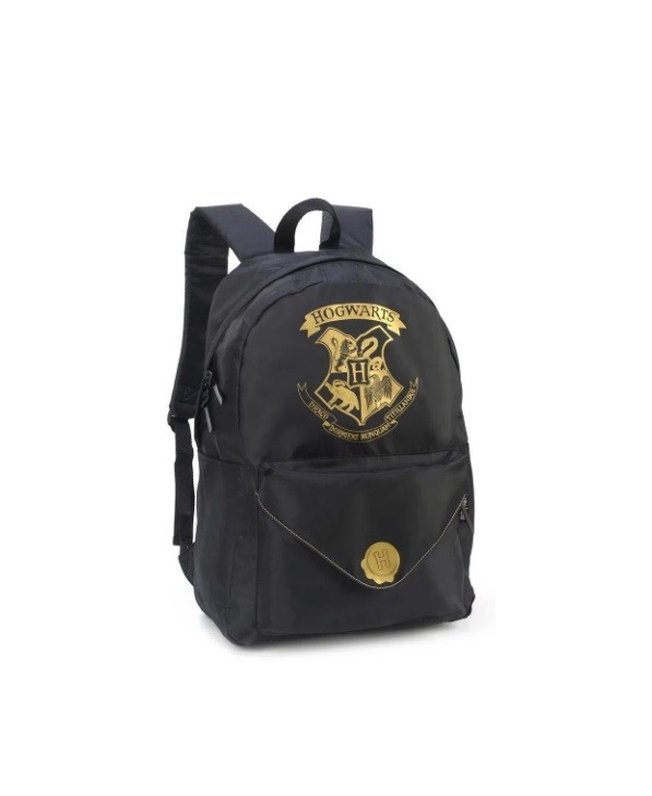 MOCHILA COM ALÇA HARRY POTTER HOGWARTS PRETA - Imagem: 2