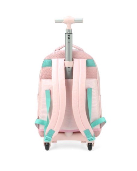 MOCHILA ESCOLAR NOTEBOOK RODAS BARBIE ROSA - Imagem: 5
