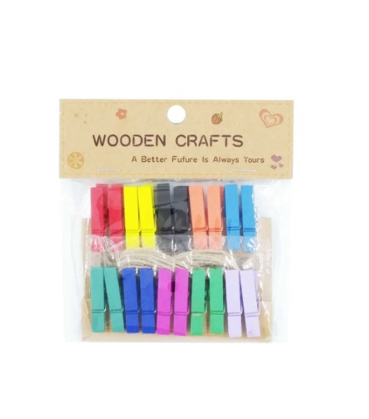 MINI GRAMPOS DE ROUPA MADEIRA WOODEN CRAFTS - Imagem: 1