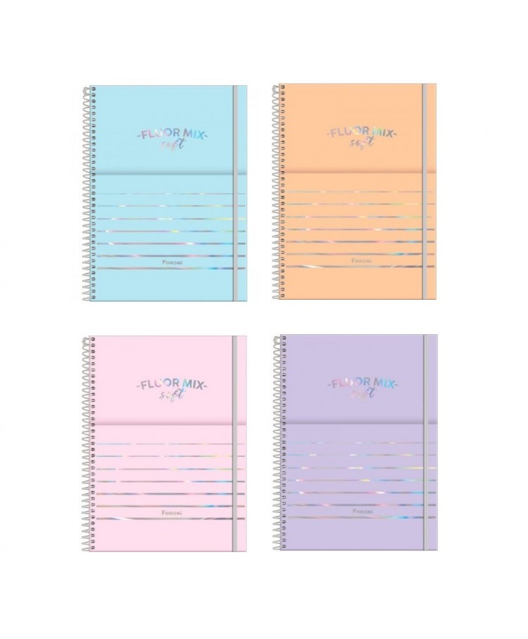 CADERNO 10MT FLUOR MIX SOFT 160FLS - Imagem: 1