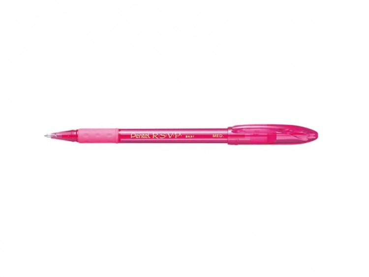 CANETA PENTEL R.S.V.P MEDIA ROSA IMPORTADA - Imagem: 1