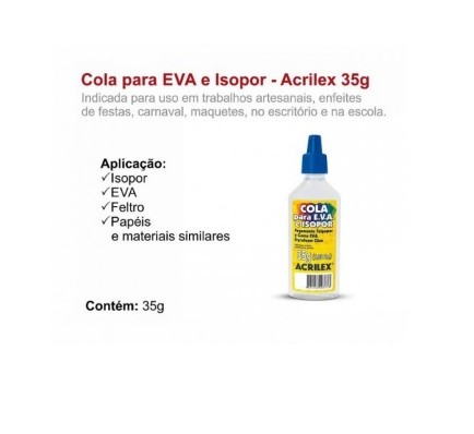 COLA P/ E.V.A E ISOPOR 35GR ACRILEX - Imagem: 2