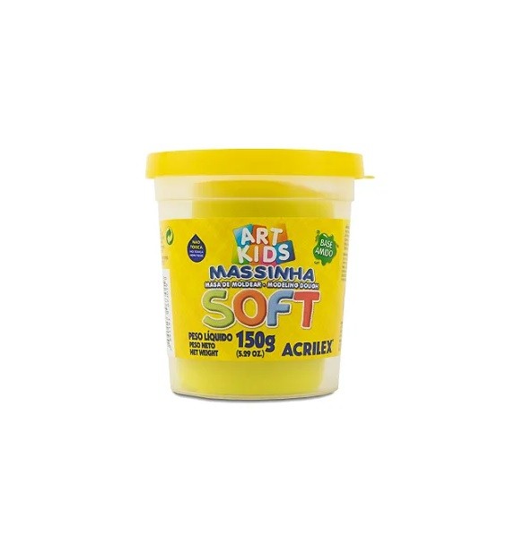 MASSA P/ MODELAR 150GR SOFT AMARELO - Imagem: 1