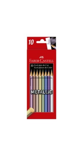 LAPIS DE COR FABER METALLIC 10 CORES - Imagem: 1