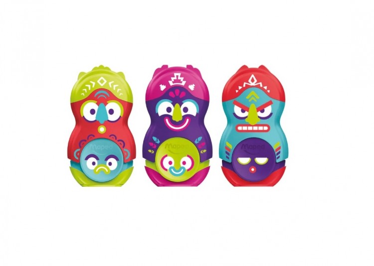APONTADOR C/ BORRACHA MAPED CARINHAS LOOPY TOTEM - Imagem: 1
