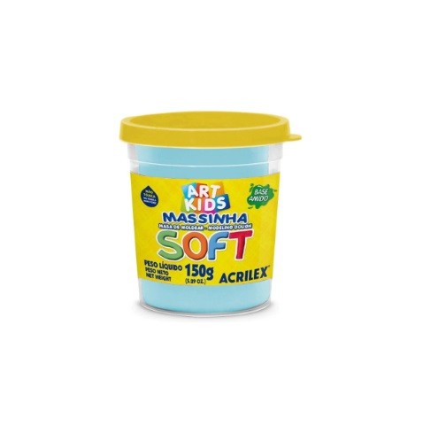 MASSA P/ MODELAR 150GR SOFT BABY COLORS AZUL BEBE - Imagem: 1