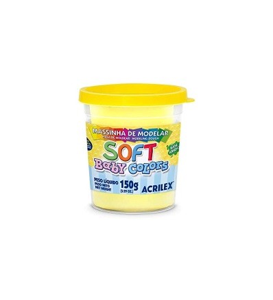 MASSA P/ MODELAR 150GR SOFT BABY COLORS AMARELO BE - Imagem: 1