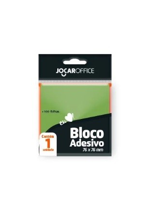 BLOCO ANOTE E COLE 76X76MM JOCAR CORES VERDE