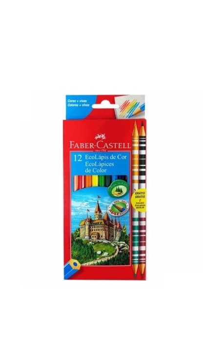LAPIS DE COR 10 CORES +2  BICOLOR FABER CASTELL