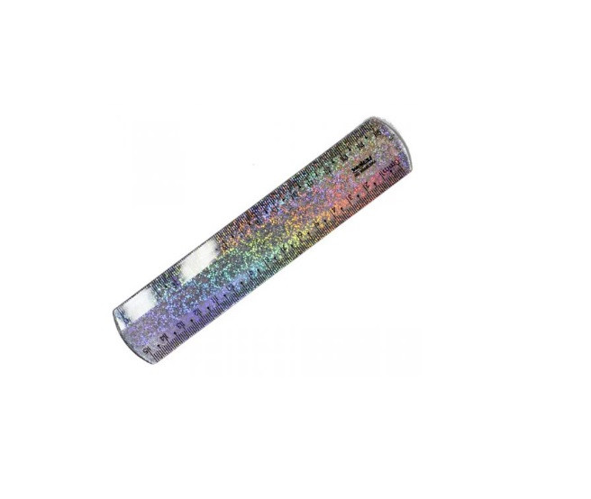 REGUA DE 15CM NEW LINE WALEU HOLOGRAFICA GLITTER