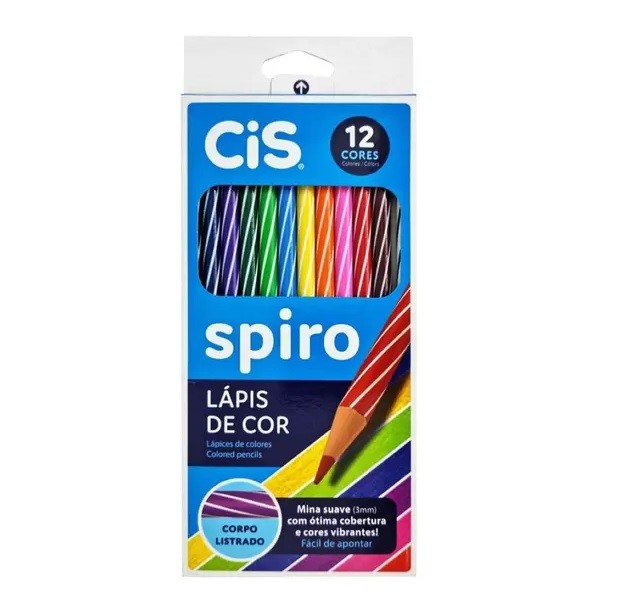 LAPIS DE COR 12 CORES SPIRO CIS