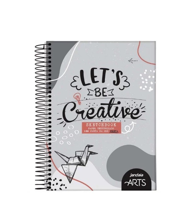 CADERNO ESPIRAL PRETO SKETCHBOOK LET'S BE CRATIVE 
