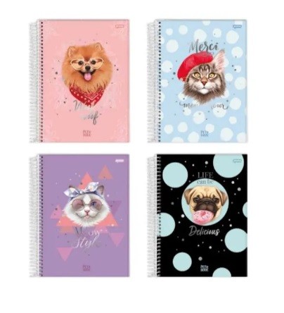CADERNO 10MT PET HOLIC  160FLS