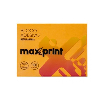 BLOCO ANOTE E COLE NEON 76X102MM MAXPRINT LARANJA