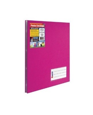 PASTA CATALOGO C/100 PLASTICO PERCALUX PINK