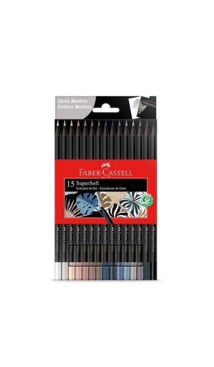 LAPIS COR FABER SUPERSOFT CORES NEUTRAS 15 CORES