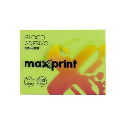 BLOCO ANOTE E COLE NEON 76X102MM MAXPRINT VERDE
