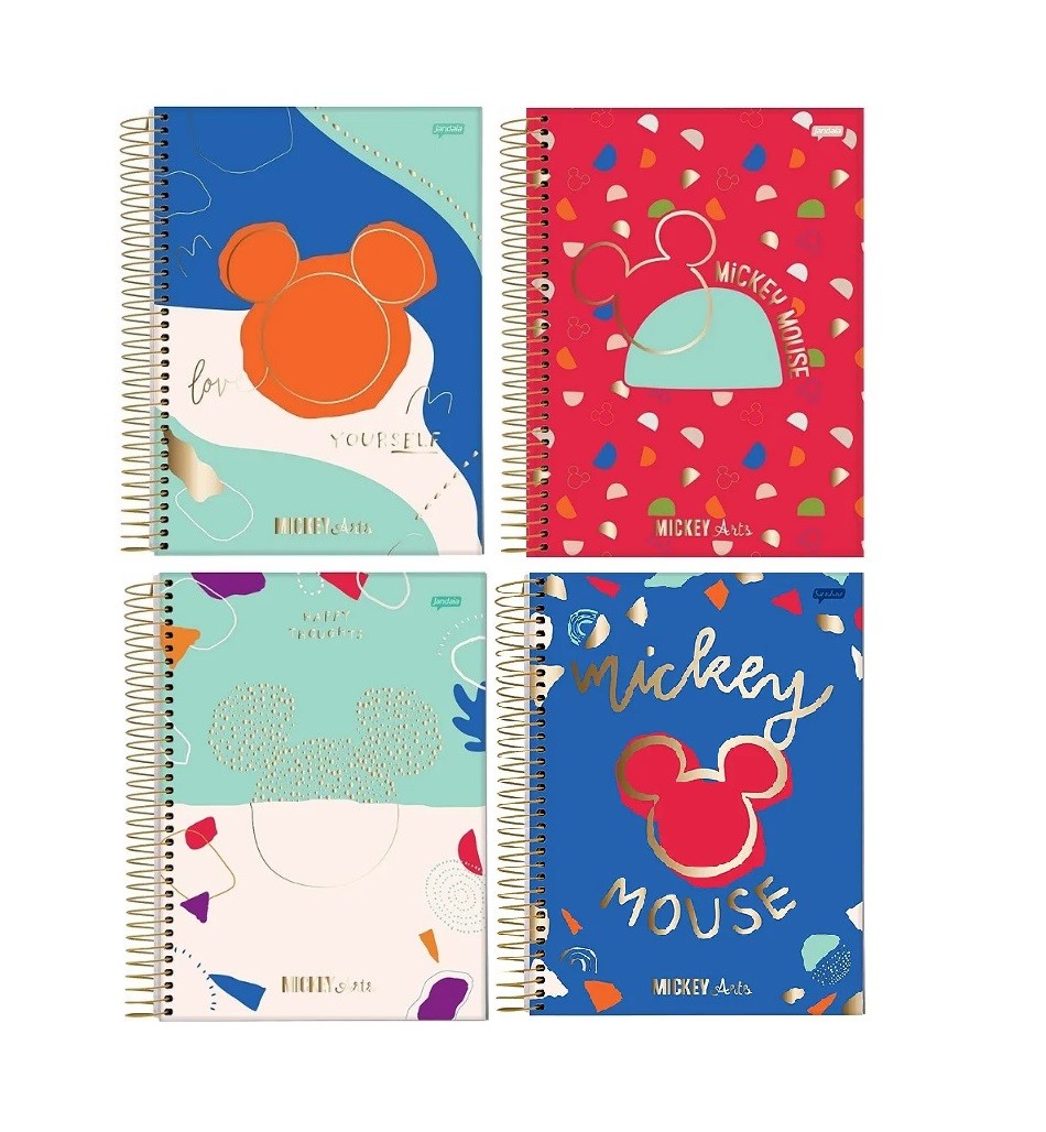 CADERNO COLEGIAL 10MT MICKEY ARTS 160 FLS