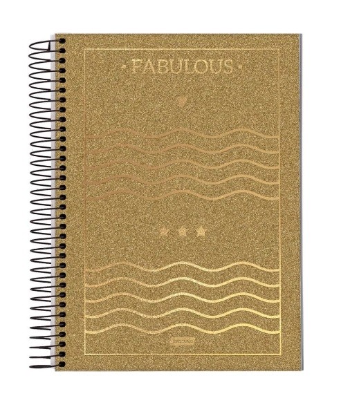 CADERNO 10MT STAR 160 FLS DOURADO