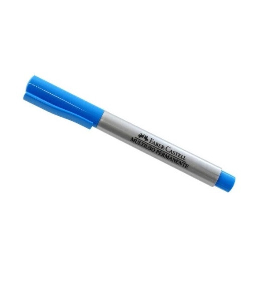 MARCADOR PERMANENTE MULTIUSO FABER AZUL