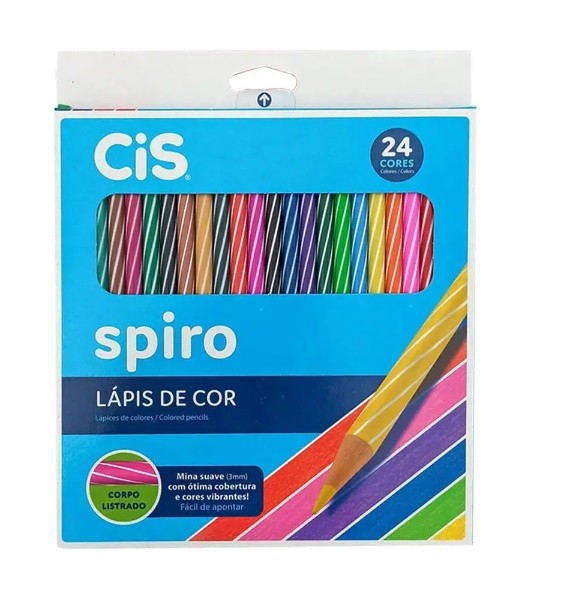 LAPIS DE COR 24 CORES CIS SPIRO
