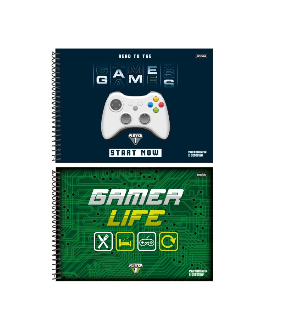 CADERNO DE DESENHO PLAYER 1 80FLS