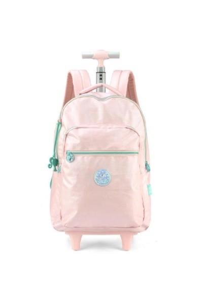 MOCHILA ESCOLAR NOTEBOOK RODAS BARBIE ROSA