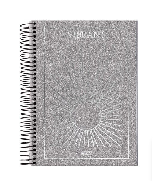 CADERNO 10MT STAR 160 FLS PRATA