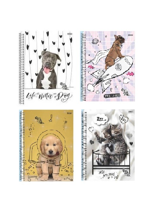 CADERNO 10MT MY PETS 160FLS 2024