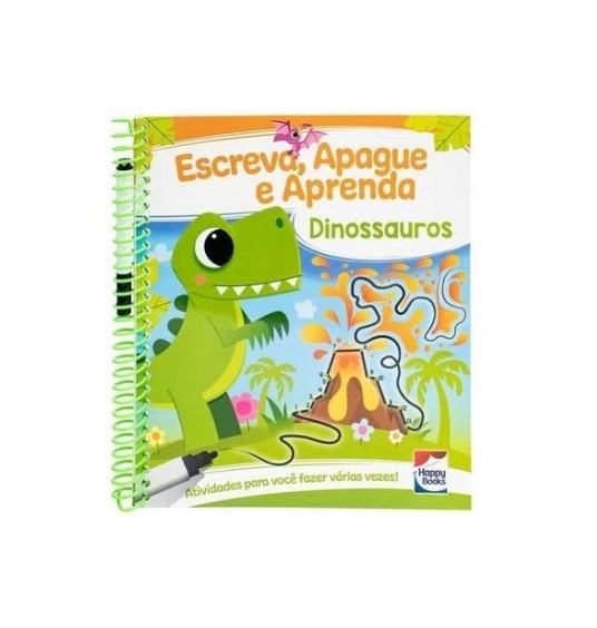 LIVRO ESCREVA, APAGUE E APRENDA DINOSSAUROS