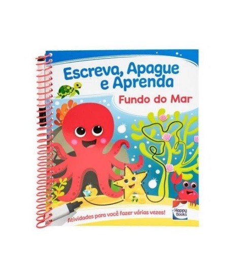 LIVRO ESCREVA, APAGUE E APRENDA FUNDO DO MAR