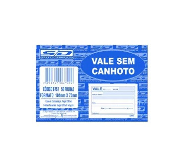 VALE SEM CANHOTO 50 FOLHAS SAO DOMINGOS