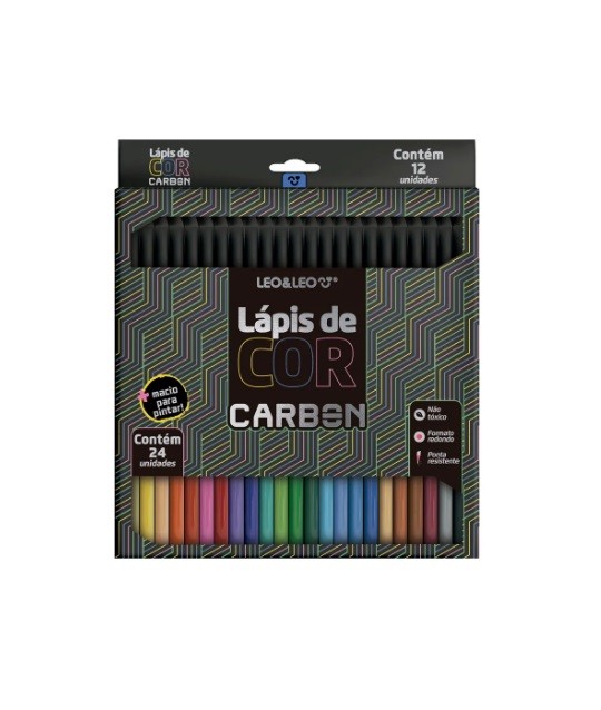 LAPIS DE COR 24 CORES CARBON LEO E LEO