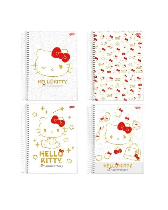 CADERNO 10MT HELLO KITTY  50 ANOS 160FLS