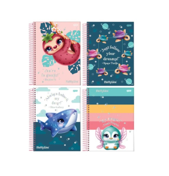 CADERNO 1MT FLUFFY LINE  80FLS