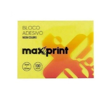 BLOCO ANOTE E COLE NEON 76X120MM MAXPRINT AMARELO