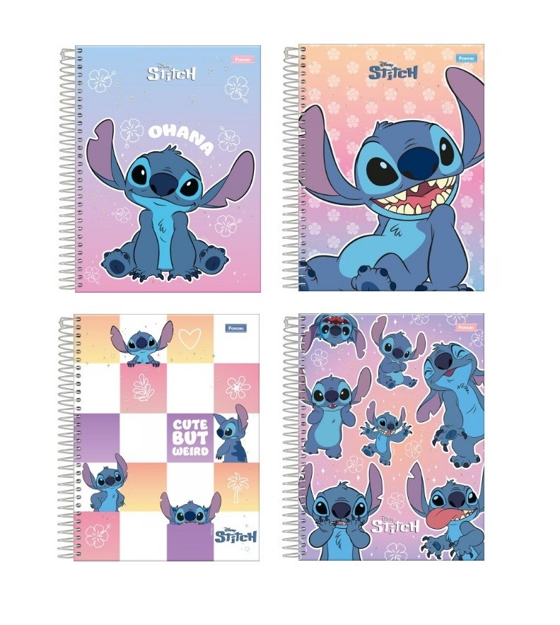 CADERNO COLEGIAL 10MT STITCH 160 FOLHAS