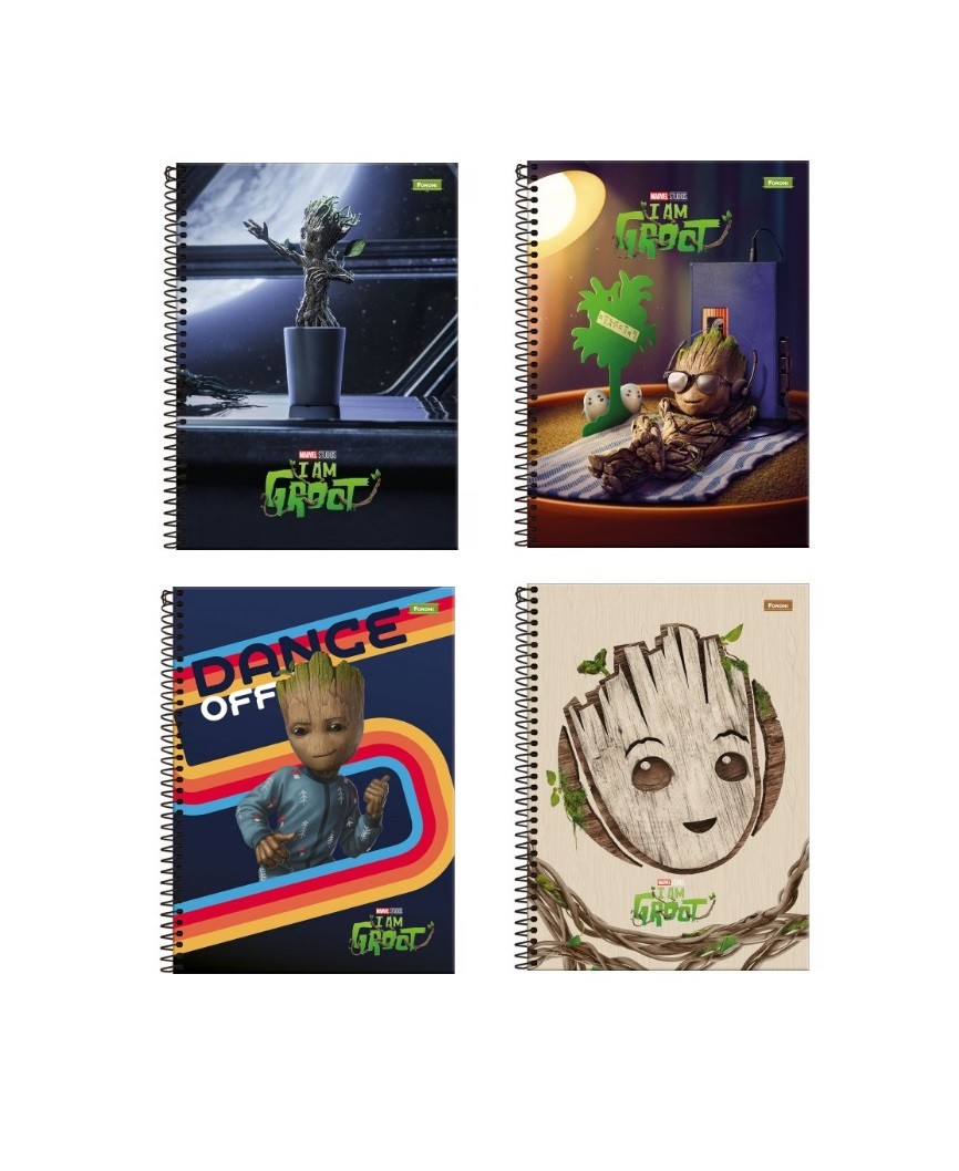 CADERNO 10MT I AM GROOT 160 FLS