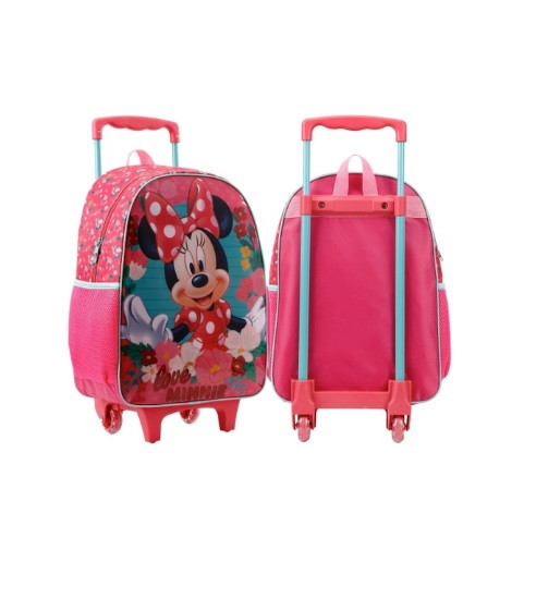 MOCHILA C/ ROD. PEQ. MINNIE FLORES