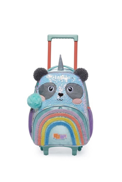 MOCHILA C/ ROD. PACK ME LANTEJOULA E ARCO IRIS PAN