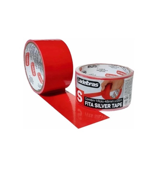 FITA ADESIVA MULTIUSO SILVER TAPE 48X5 VERMELHA