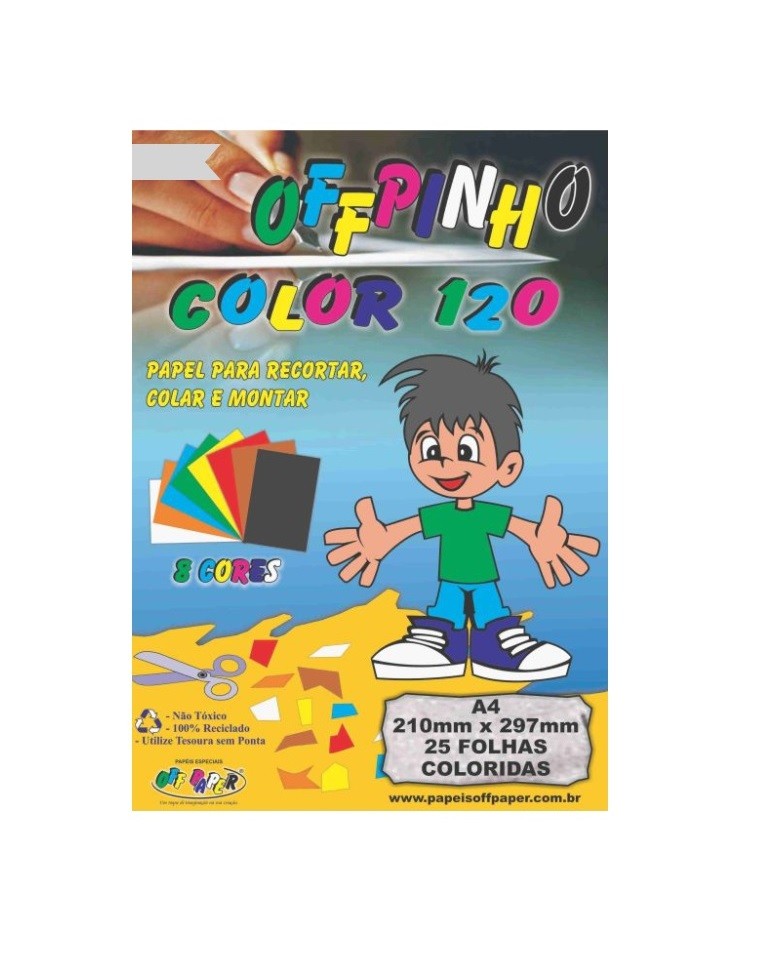 PAPEL CRIATIVO COLOR SET A4 OFFPINHO 8 CORES 75G