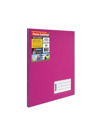 PASTA CATALOGO C/50 PLASTICO PERCALUX ROSA