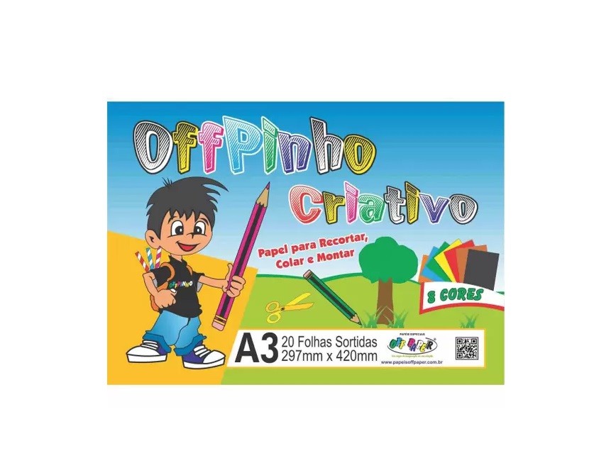 PAPEL CRIATIVO COLOR SET A3 OFFPINHO 8 CORES