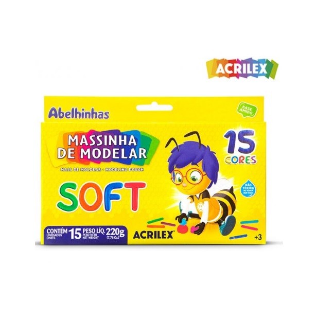 MASSA P/ MODELAR C/15 CORES SOFT